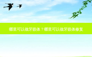 哪里可以做牙嵌体？哪里可以做牙嵌体修复