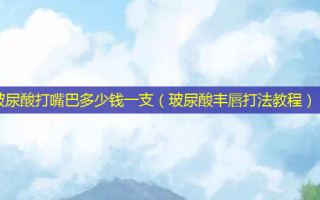 玻尿酸打嘴巴多少钱一支（玻尿酸丰唇打法教程）