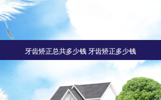 牙齿矫正总共多少钱 牙齿矫正多少钱