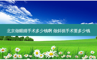 北京做眼睛手术多少钱啊 做斜视手术要多少钱