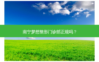南宁梦想整形门诊部正规吗？