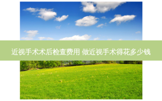 近视手术术后检查费用 做近视手术得花多少钱