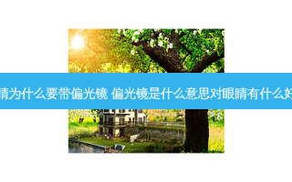 眼睛为什么要带偏光镜 偏光镜是什么意思对眼睛有什么好处