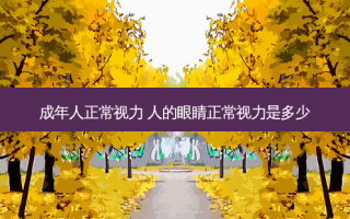 成年人正常视力 人的眼睛正常视力是多少