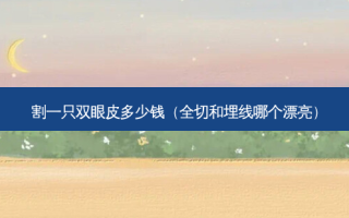 割一只双眼皮多少钱（全切和埋线哪个漂亮）