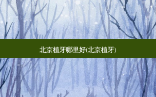 北京植牙哪里好(北京植牙)