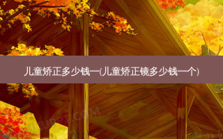 儿童矫正多少钱一(儿童矫正镜多少钱一个)
