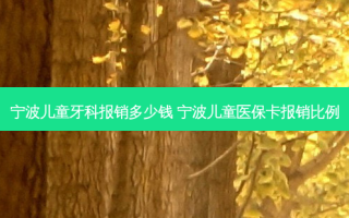 宁波儿童牙科报销多少钱 宁波儿童医保卡报销比例